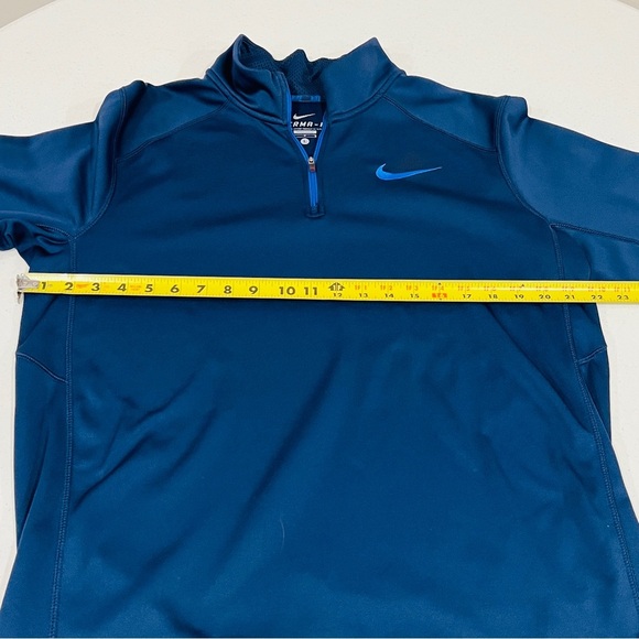 Nike Therma-Fit Pullover Sweatshirt 1/4 Zip Large Navy Royal Blue Fleece Swoosh - Picture 6 of 7